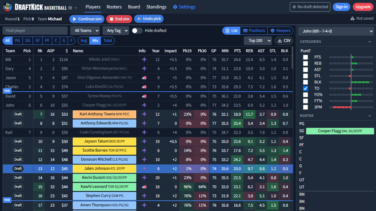DraftKick draft assistant