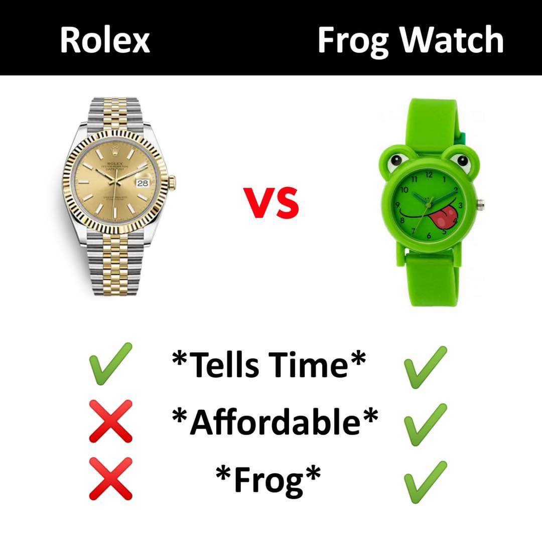 Rolex vs. Frog watch